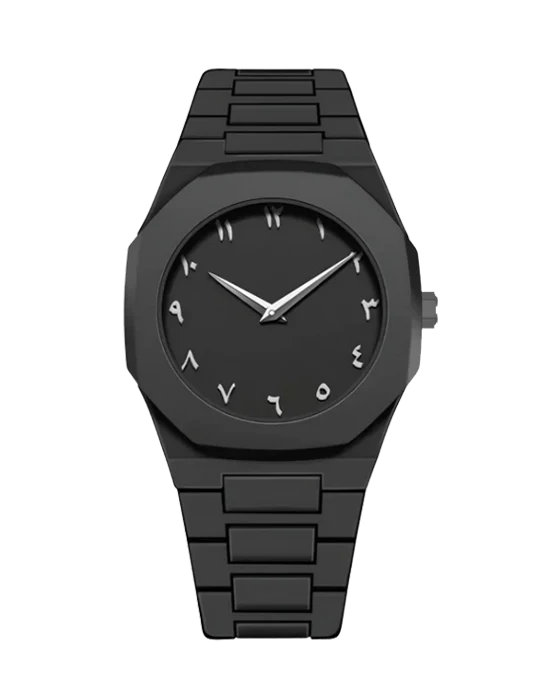 Arabic Dial Luxury Watch – Black Edition