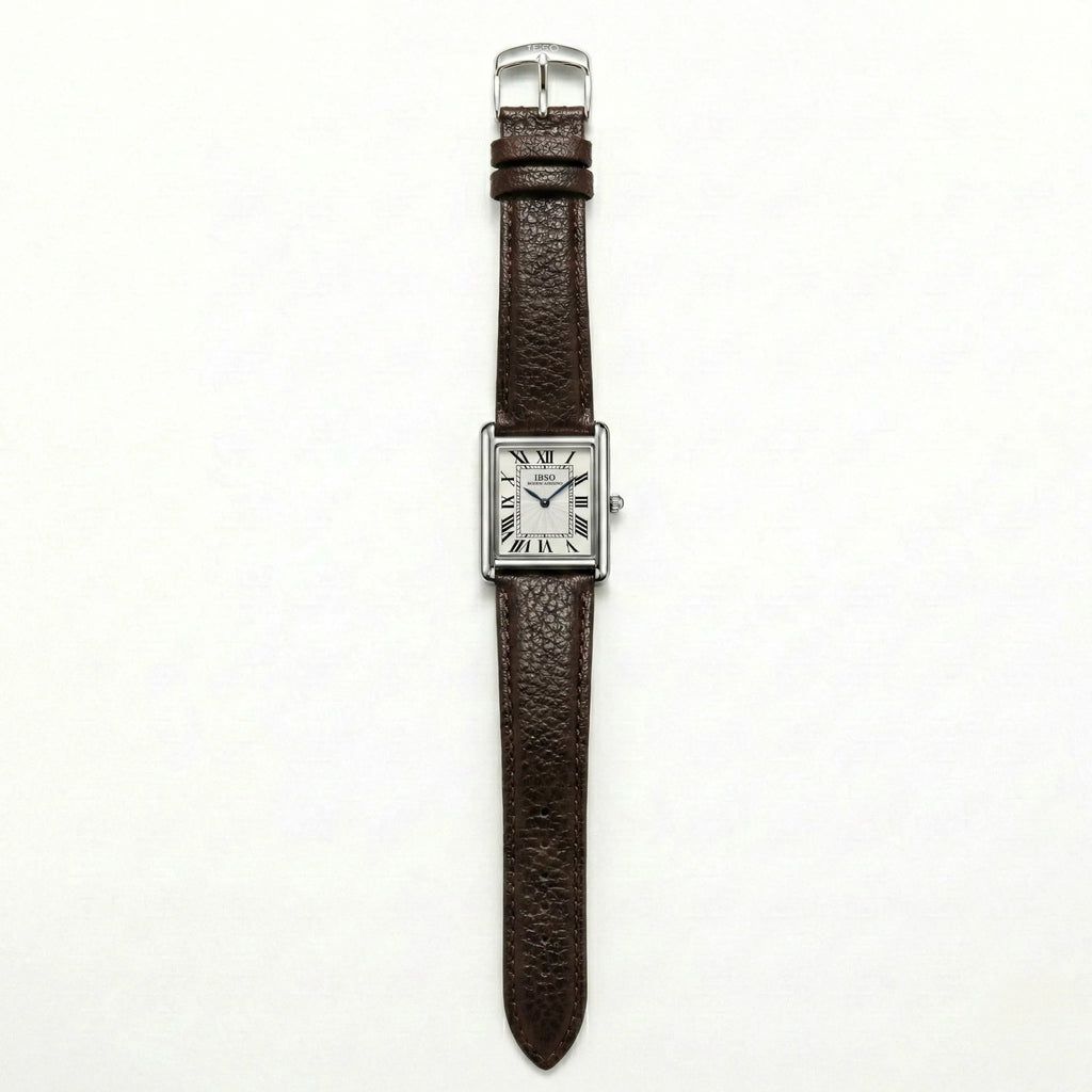 IBSO Tank Square Leather Watch – Elegant Roman Dial